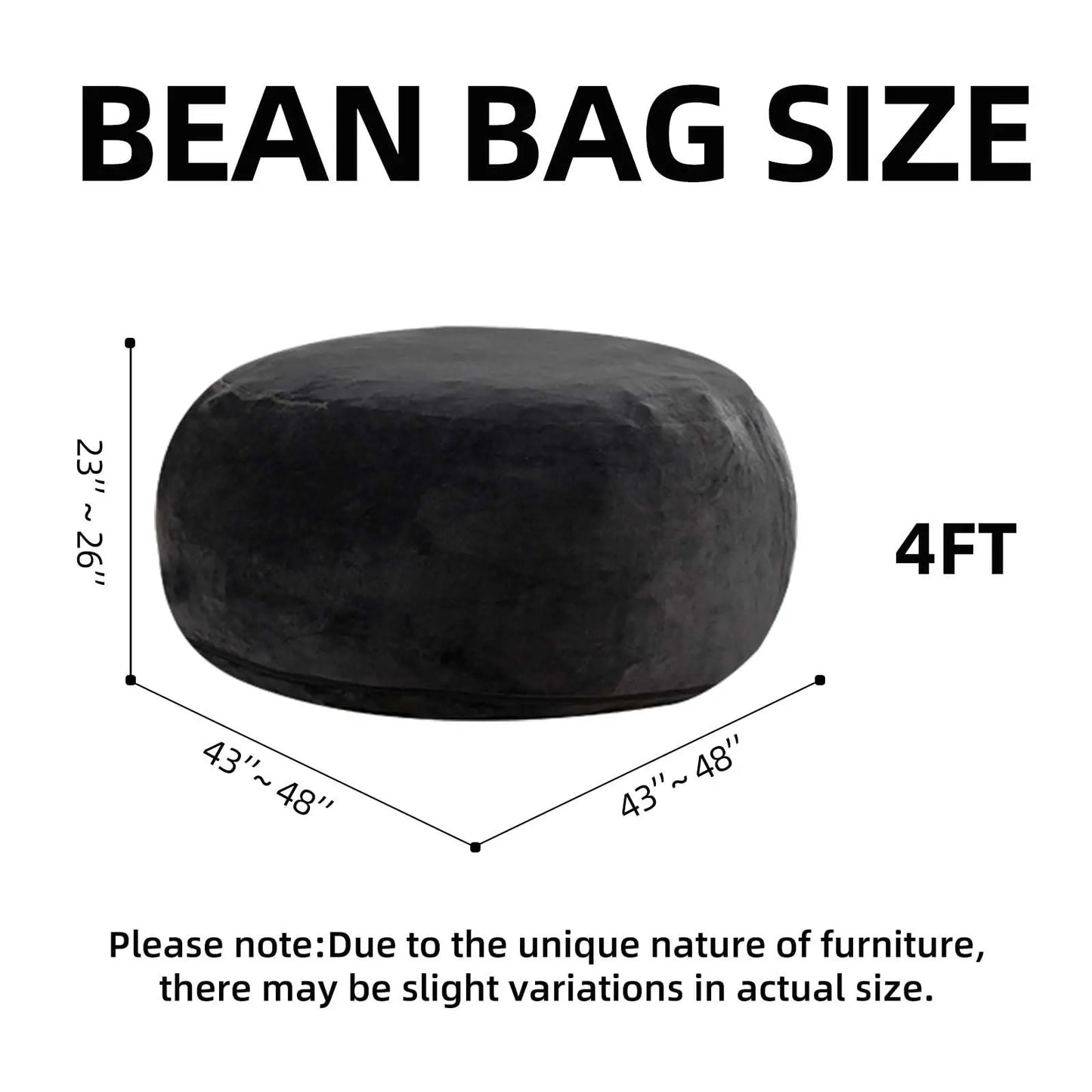 Memory Foam Bean Bag Chair With Soft Microfiber Cover