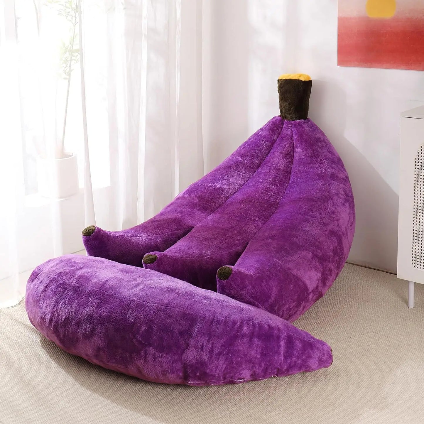 Banana Bean Bag Chair With Ottoman Floor Lounger For Teens