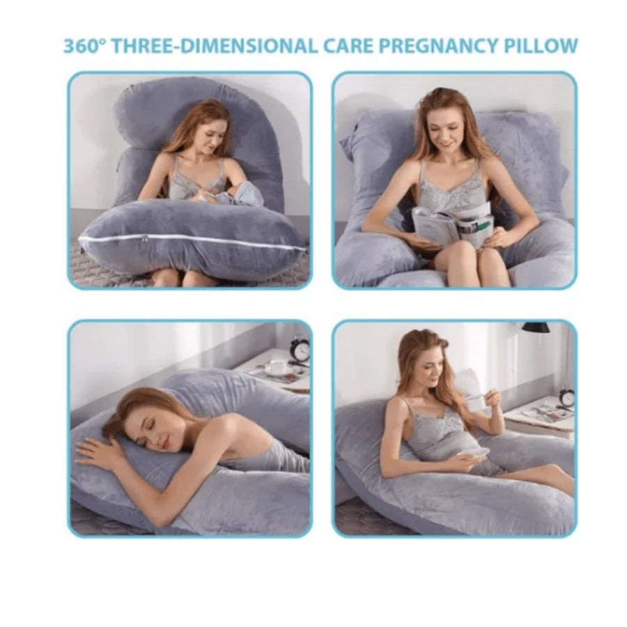 U Shaped Full Body Pillow For Adults With Detachable Pillowcase