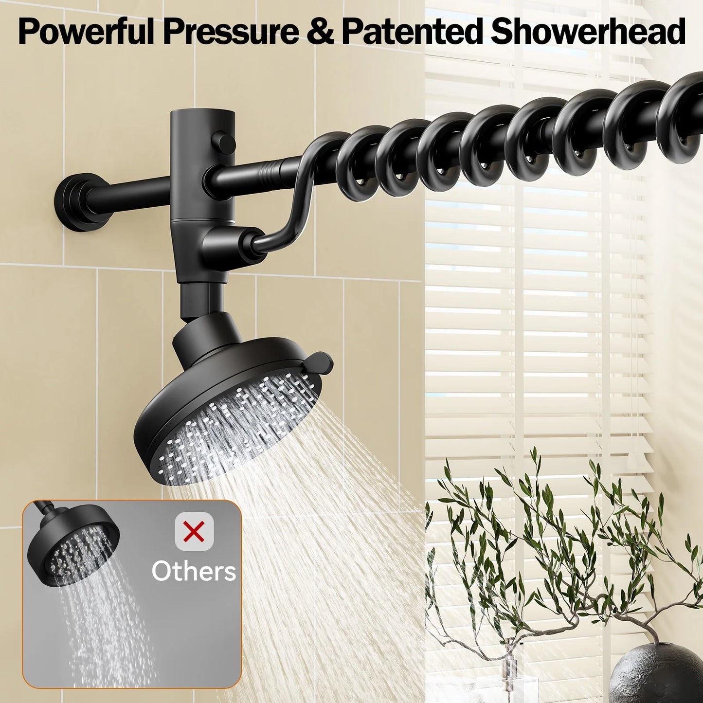 Dual Shower Head For Couples High Pressure Adjustable Slider