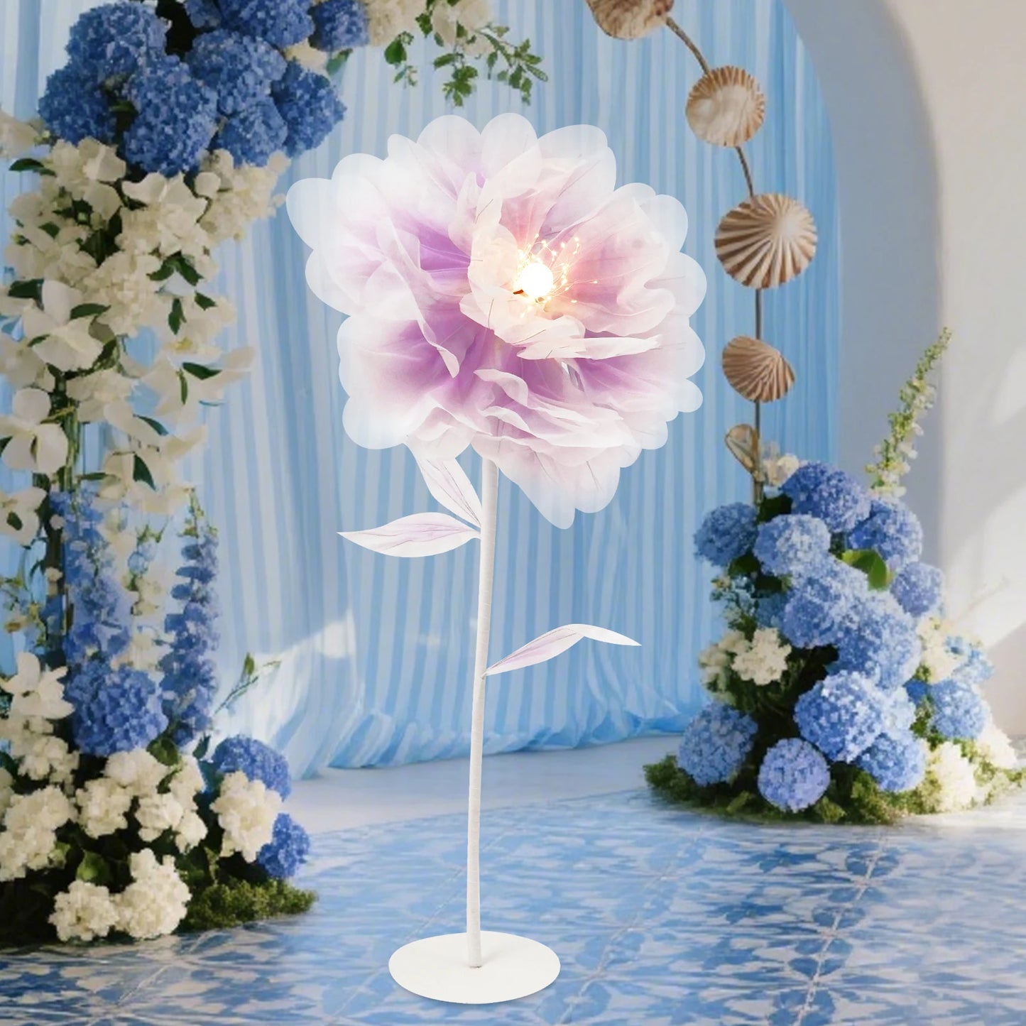 Handmade Light Auto Open Electric Artificial Flower Decoration For Weddings
