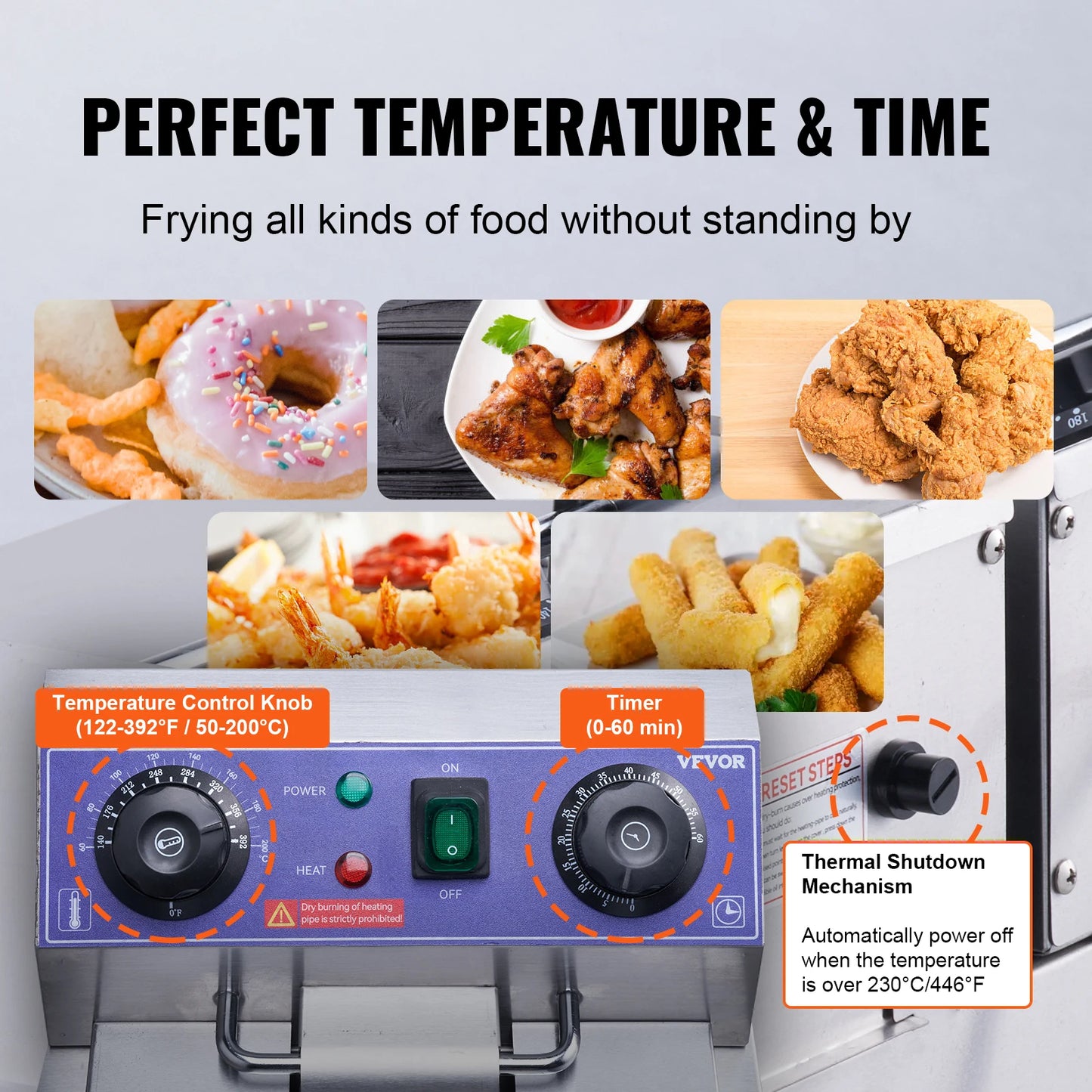 SucceBuy Commercial Electric Deep Fryer With Dual Removable Tanks Countertop
