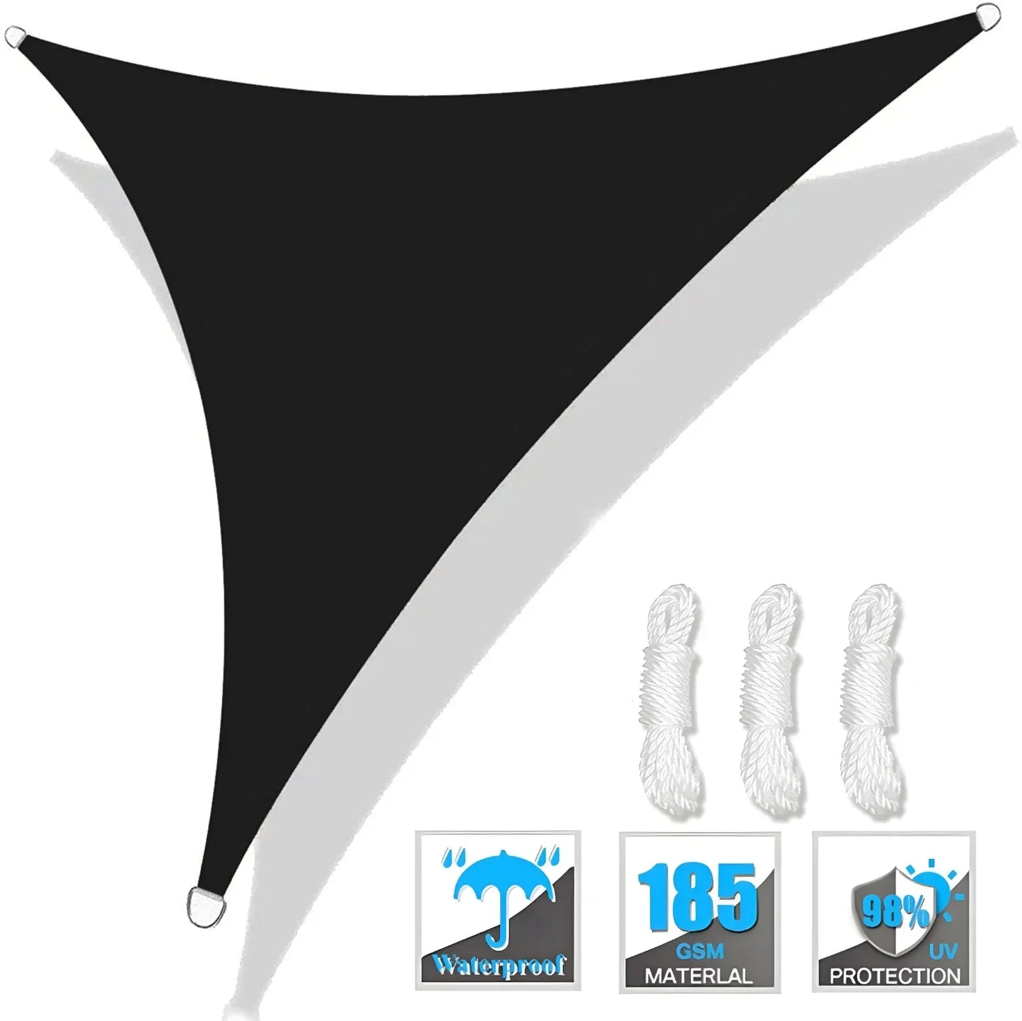 Triangle Sun Shade Sail Canopy UV Block Sunscreen Sunsail For Outdoor Patio