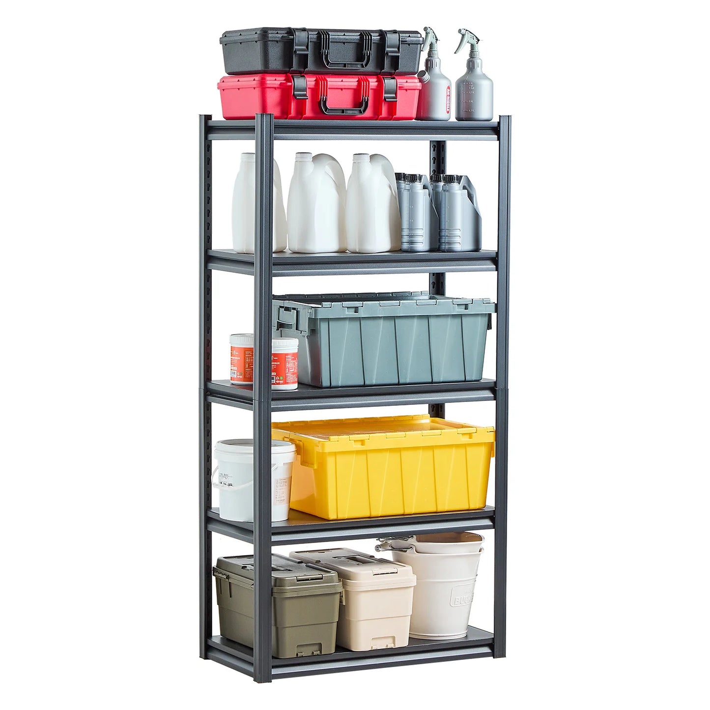 VEVOR 2000 Lbs Adjustable 5 Tier Garage Storage Shelves Metal Rack