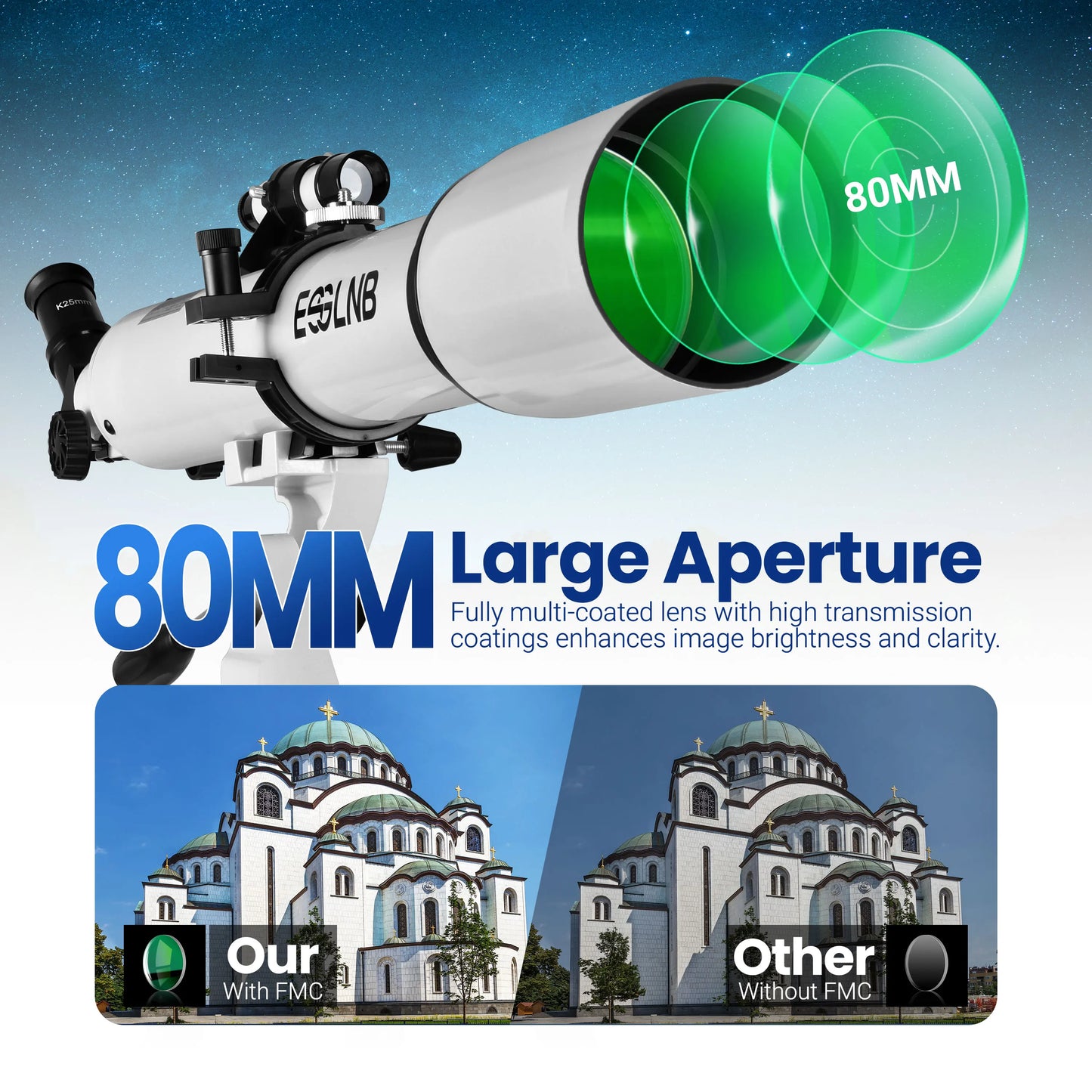 Monocular Telescope With Phone Adapter And Wireless Remote For Beginners