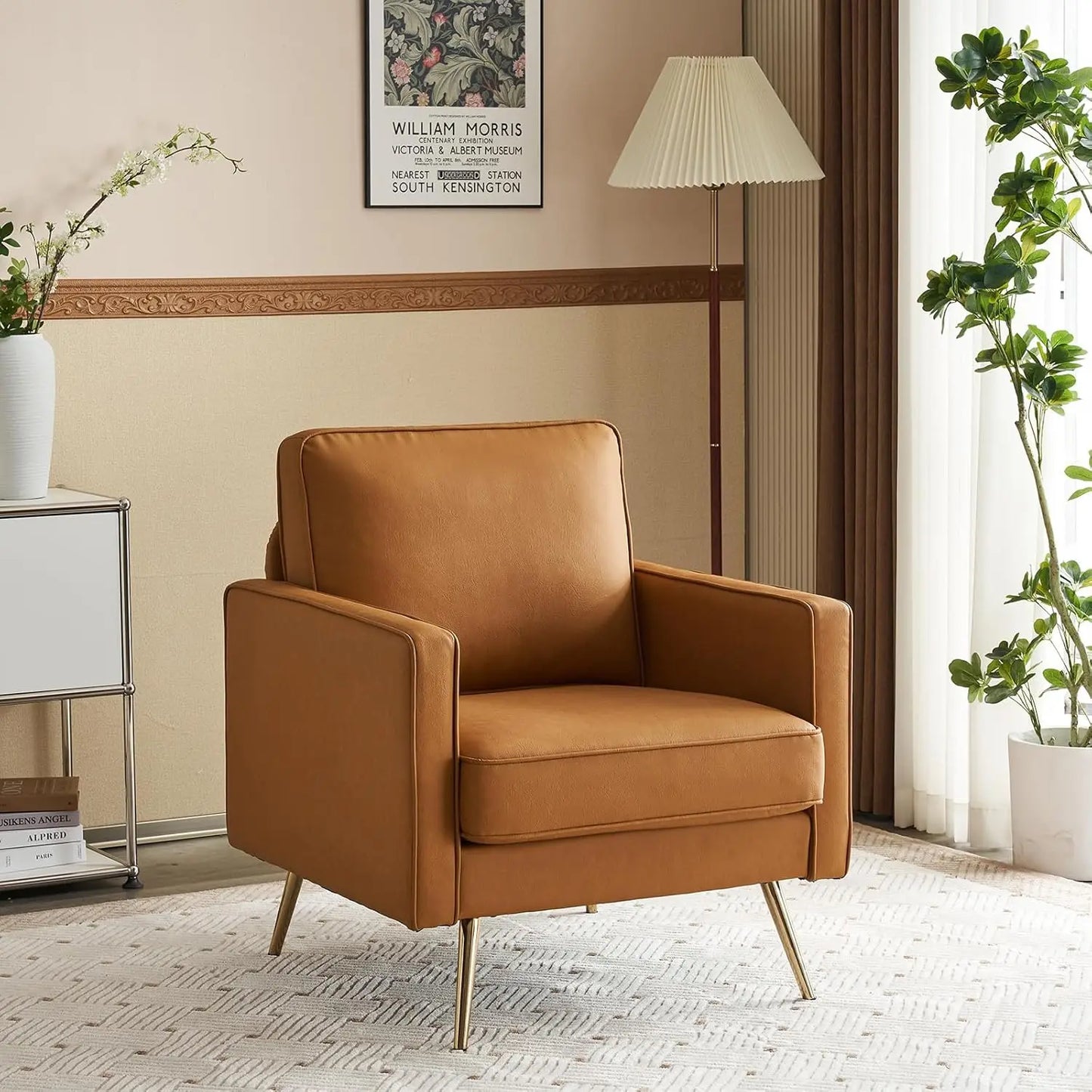 Living Room Chairs Set Of 2 Mid Century Modern Upholstered