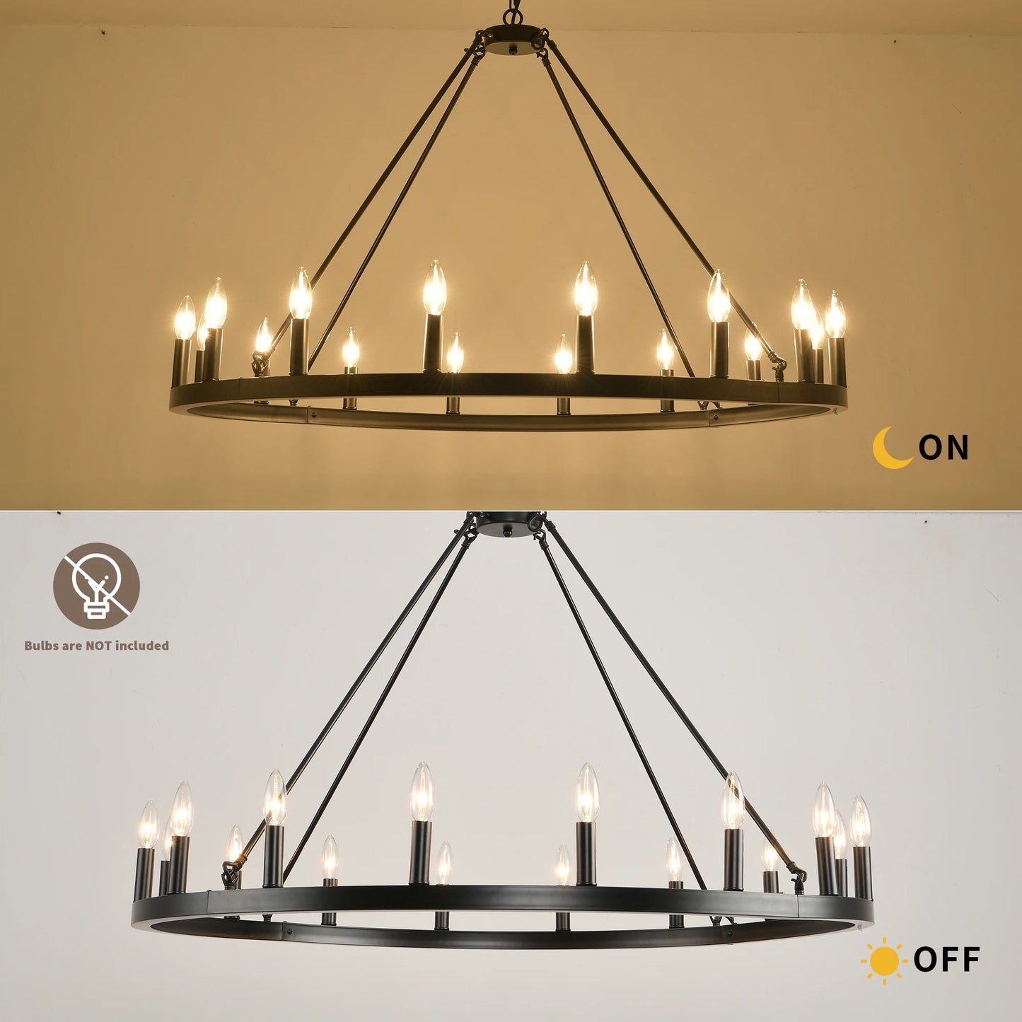 Wagon Wheel Chandelier 16 Light Living Room Modern Rustic Pendant
