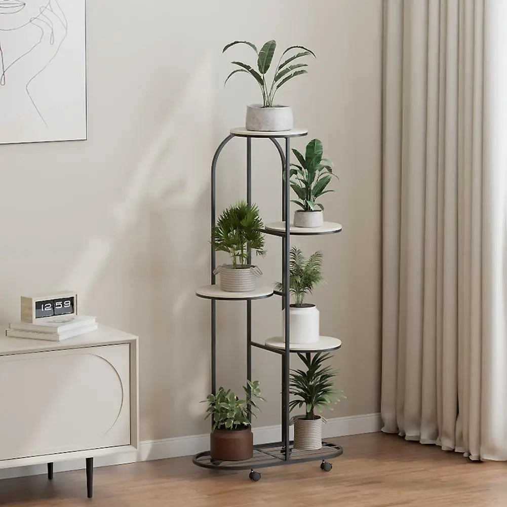 HiMISS Metal Plant Stand Five Tier Indoor Outdoor Display Shelf