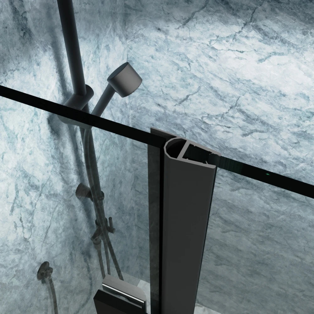 Bi-Fold Semi-Frameless Shower Door Matte Finish With Clear Glass
