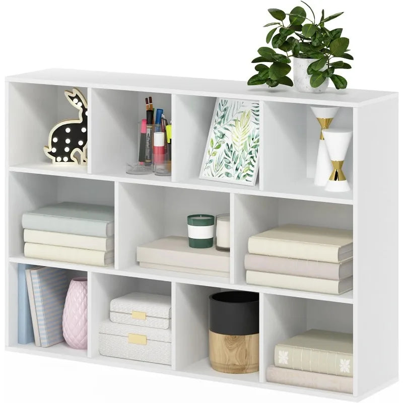 LUDER Bookshelf Reversible Bookcase For Living Room And Office