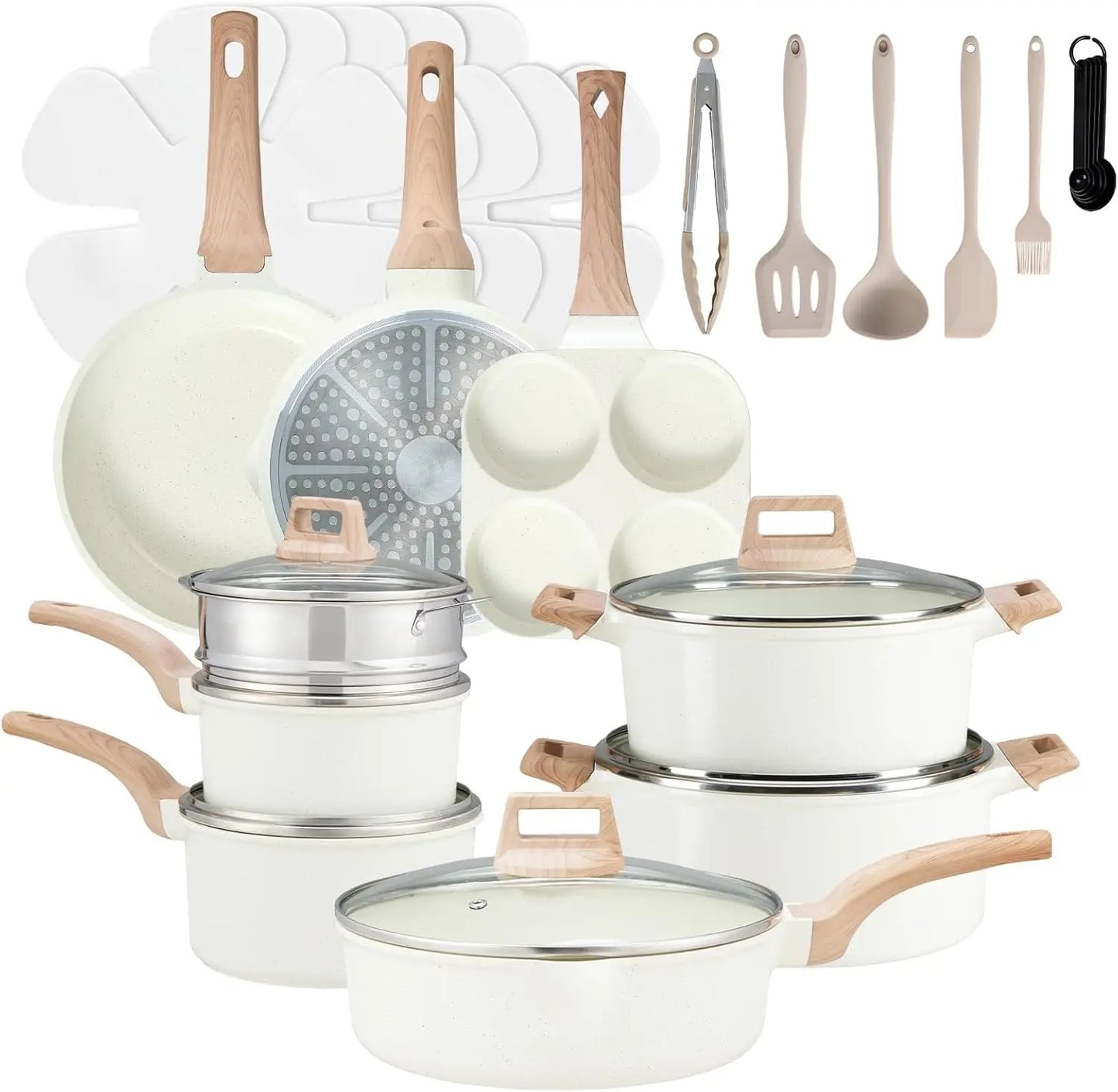 Pots And Pans Set Nonstick Induction Cookware With Removable Handle