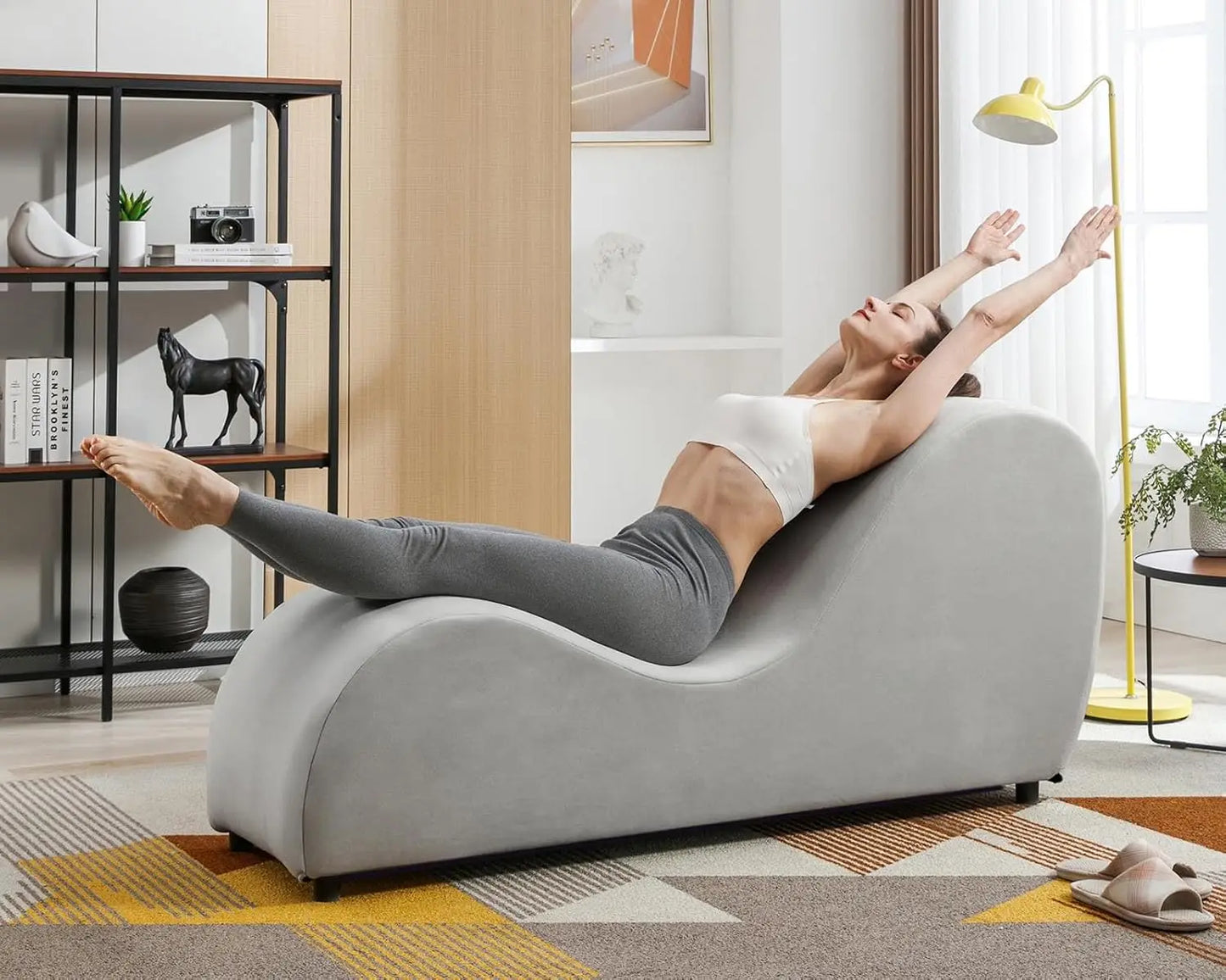 Yoga Lounge Chair For Adults Ergonomic Curved Chaise Customized