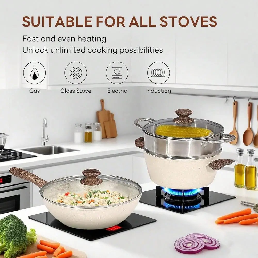 Pots And Pans Set With StayCool Handles And Detachable Handle