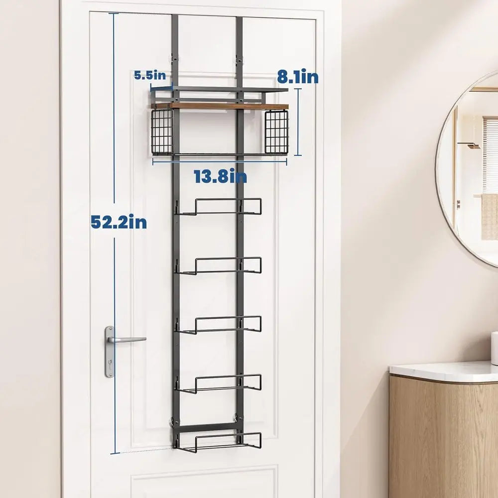 7 Tier Metal Over The Door Towel Rack Storage Organizer