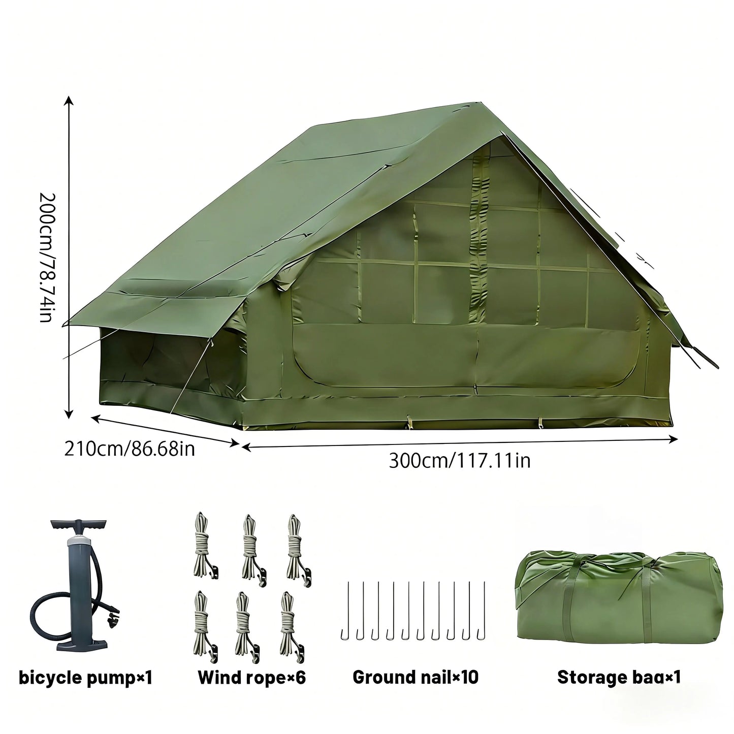 Pakicetus Inflatable Tent With Skylight And Quick Setup Pump