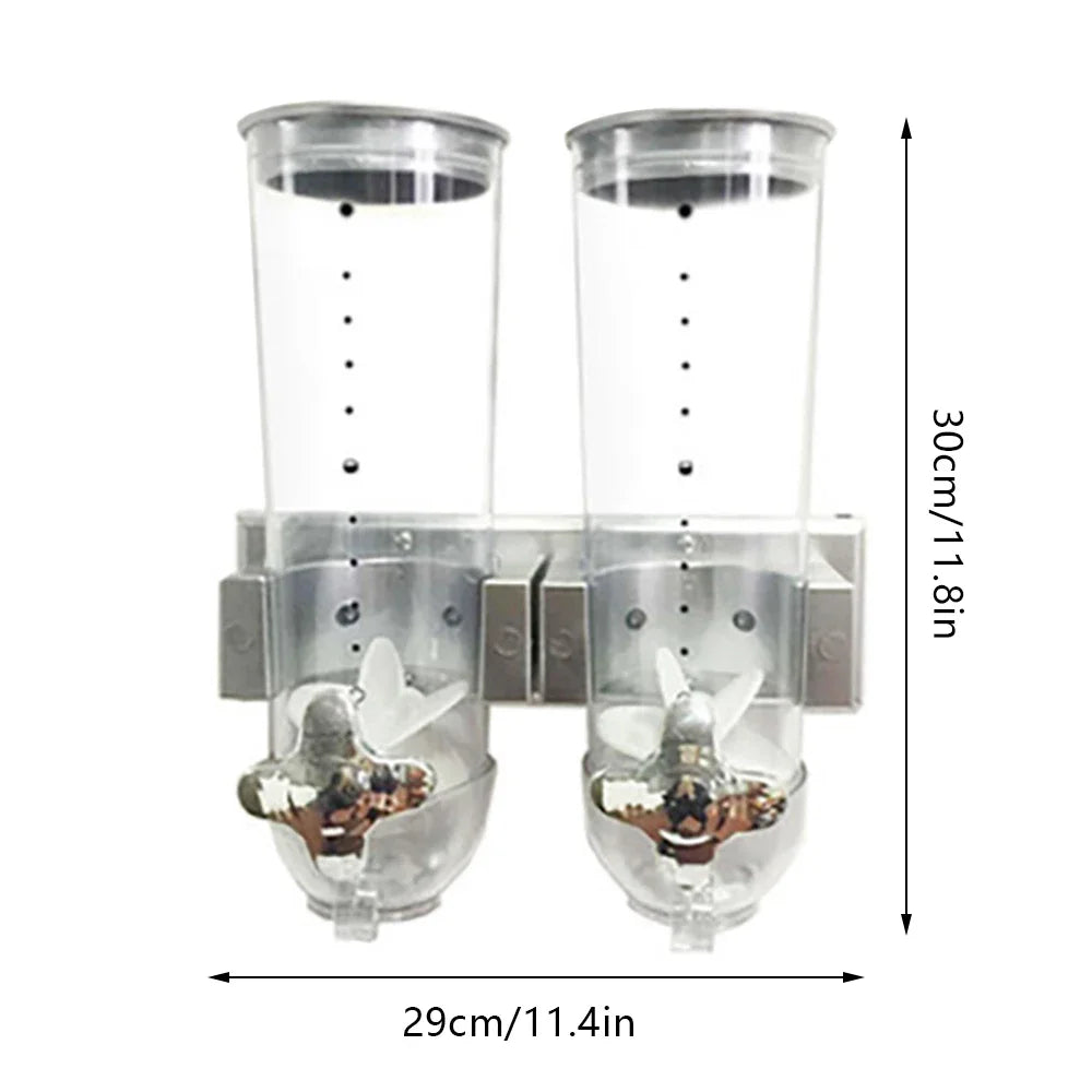 Dual Control Wall Mount Cereal Dispenser For Nuts Coffee Beans