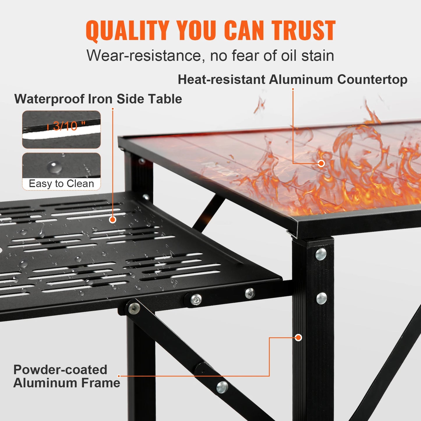 SucceBuy Camping Kitchen Table Folding Portable Outdoor Cooking Station