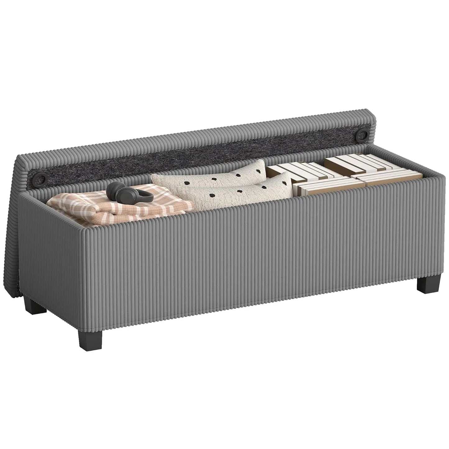 Storage Ottoman Bench With Removable Lid And Padded Seat