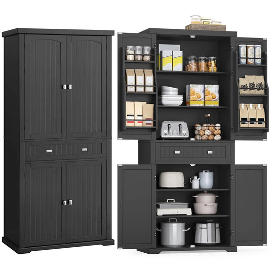 Freestanding Cupboard With Drawer 2 Cabinets And Shelves For Kitchen