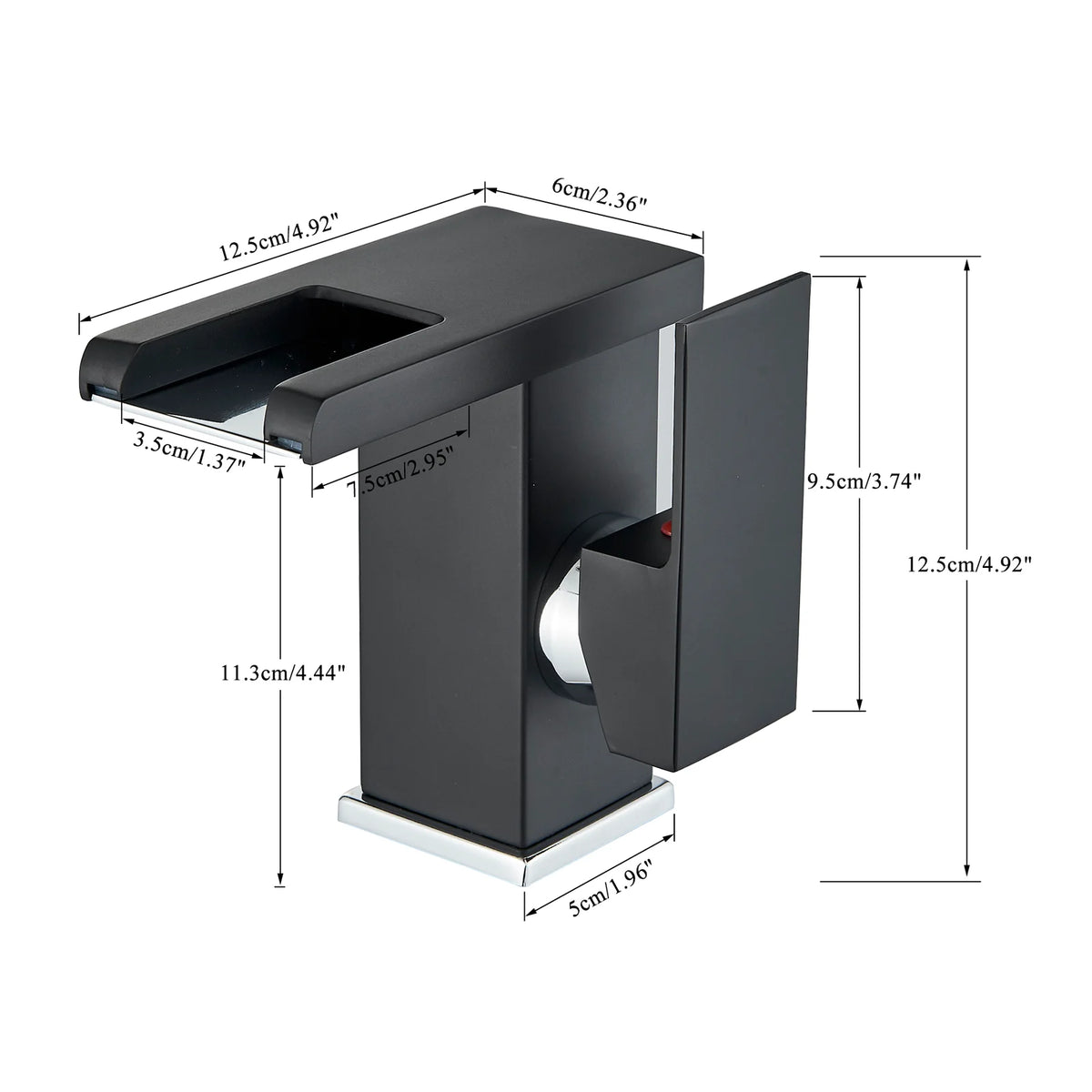 ULGKSD Bathroom Sink Faucets Cold&Hot Hydroelectric LED Basin Faucet Deck Mounted Waterfall Mixer Tap Kitchen Dual-use Tap Crane