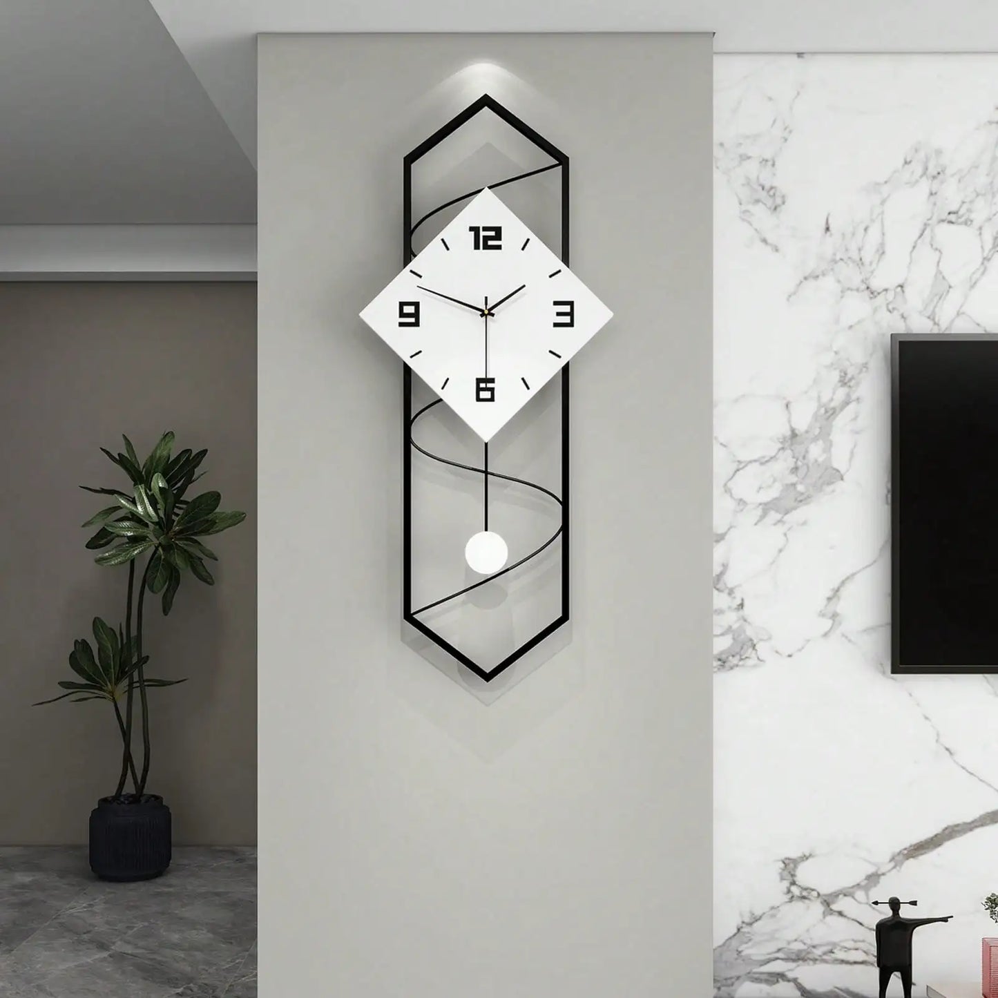 Decorative Modern Wall Clock With Silent Quartz Movement Battery Operated