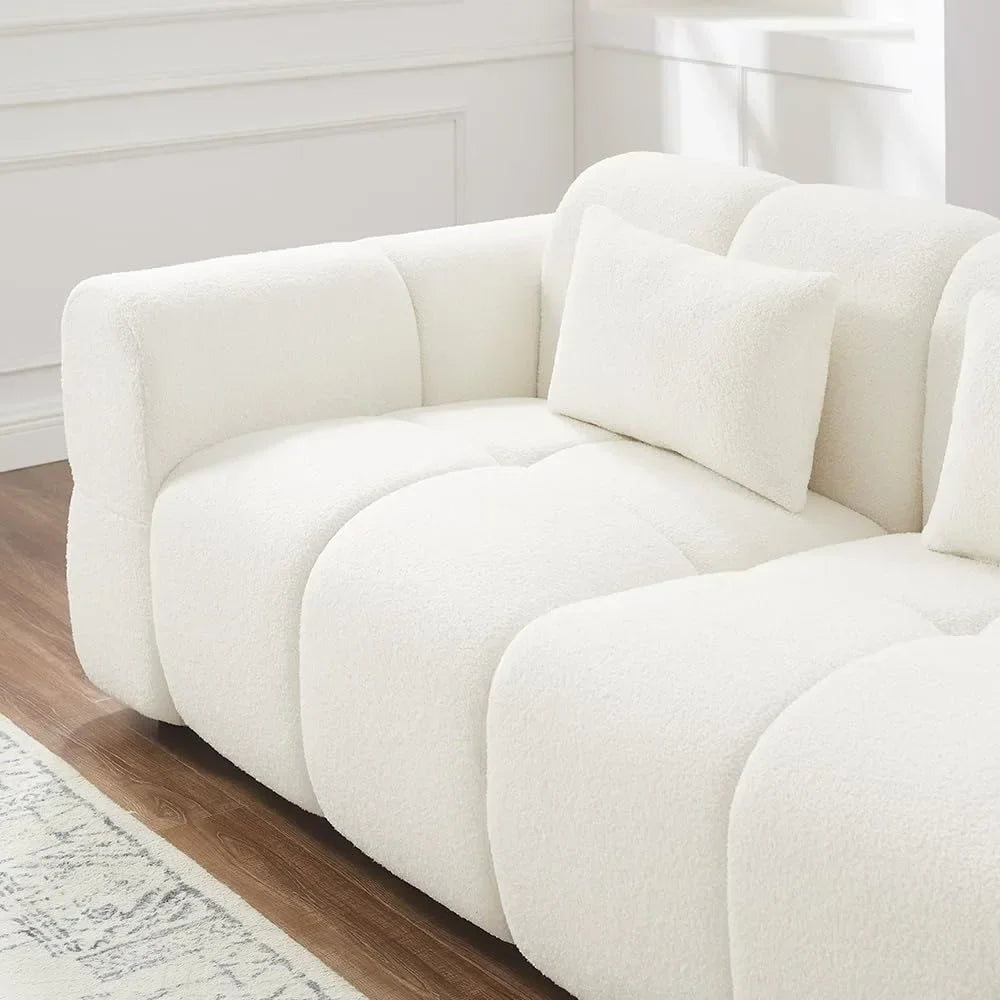 Guangbai Boucle Sofa Couch Modern Deep Seat Mid Century Cloud