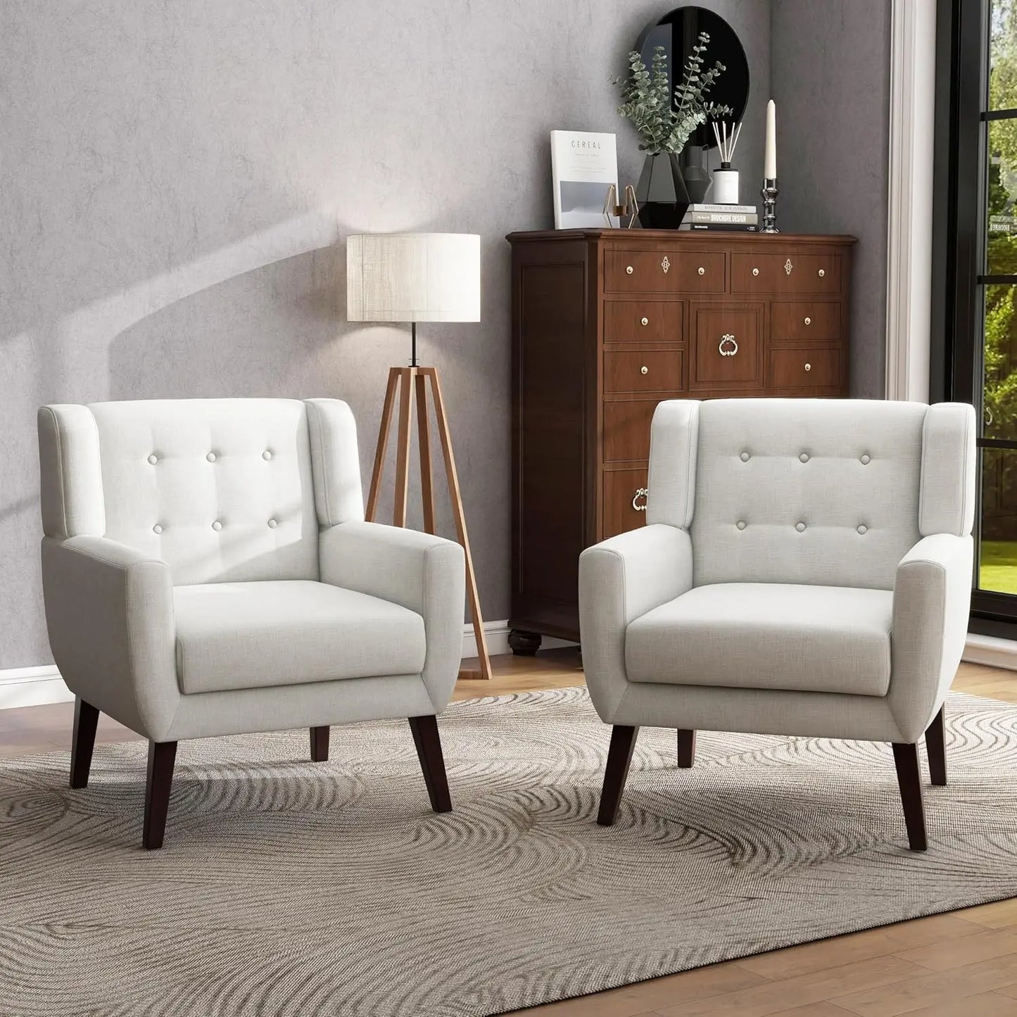 PU Leather Accent Chairs Set Of 2 Modern Armchairs