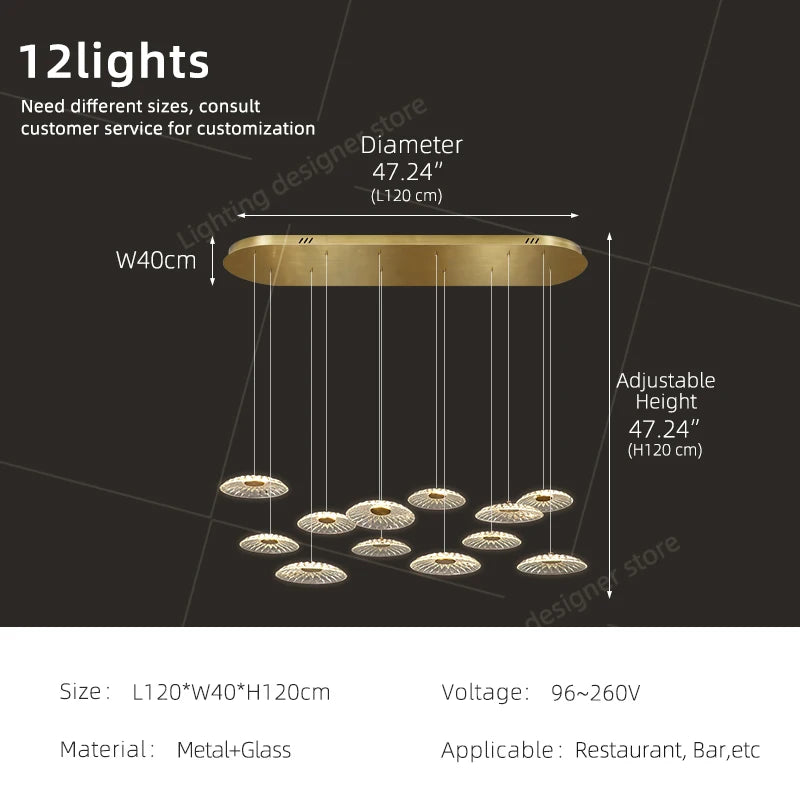 Yingxuan Modern Glass Pendant Light For Dining Room