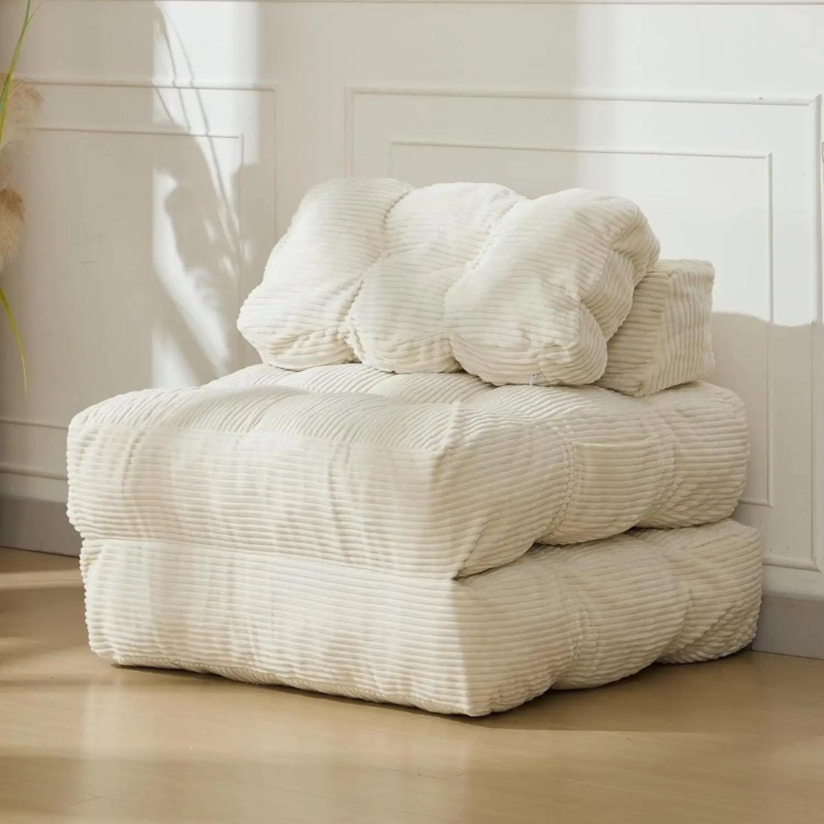 Folding Sofa Bed,Convertible Sleeper Chair with Pillow Foldable Mattress&Side Pocket, Fold Out Chair Bed Comfy Floor Sofa Lounge