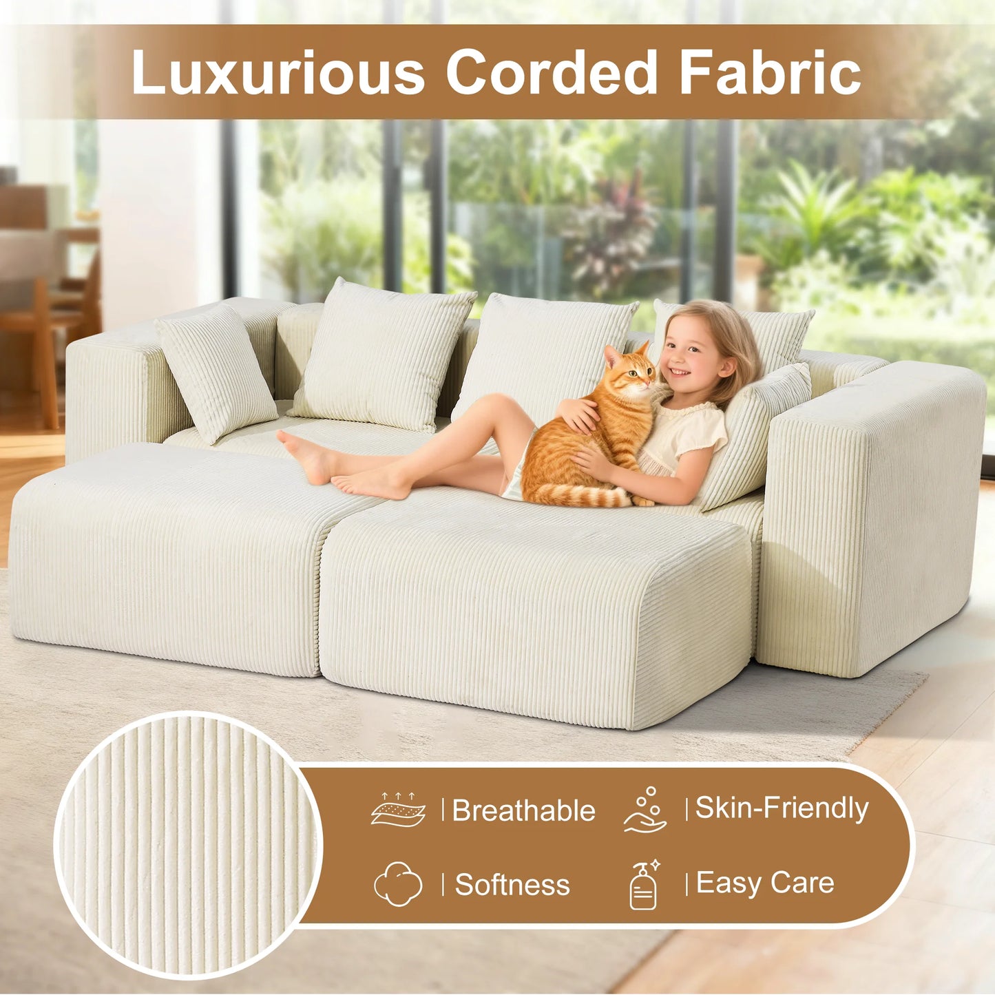 Redlife Cloud Sofa With Deep Seat Memory Foam