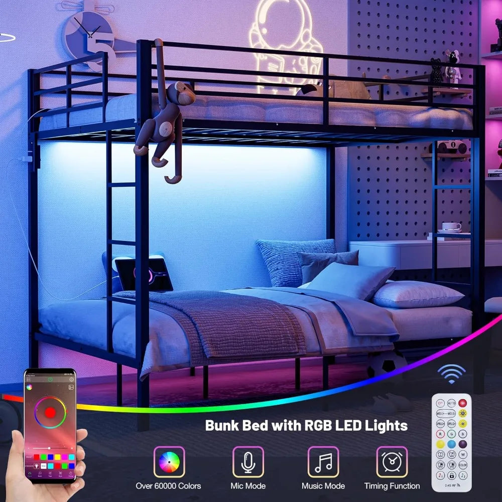 XIAOLANG Bunk Bed With LED Lights And Charging Station