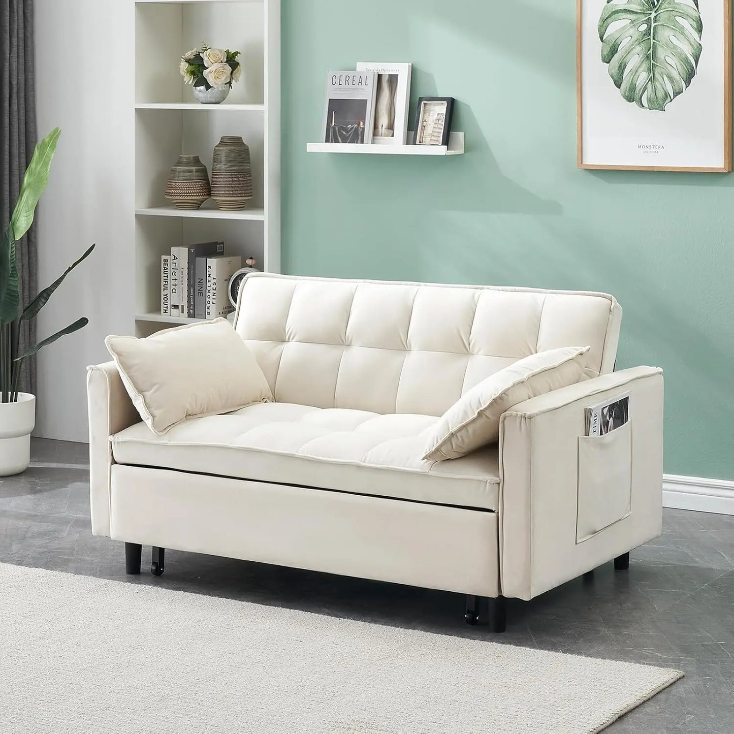 Convertible Sleeper Sofa Bed Modern Loveseat With Adjustable Reclining