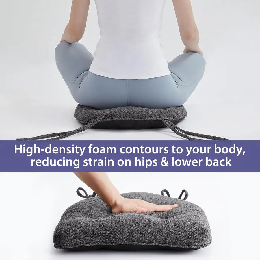Chair Cushions Set Of 4 Memory Foam Tufted With Ties