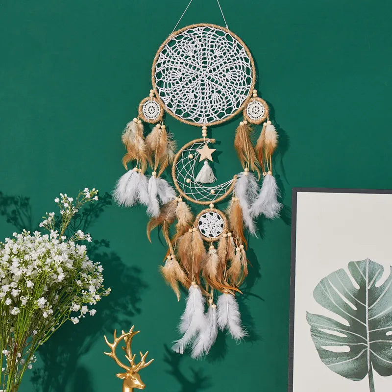 Handcrafted Moon Dream Chaser Bohemian Wall Decoration