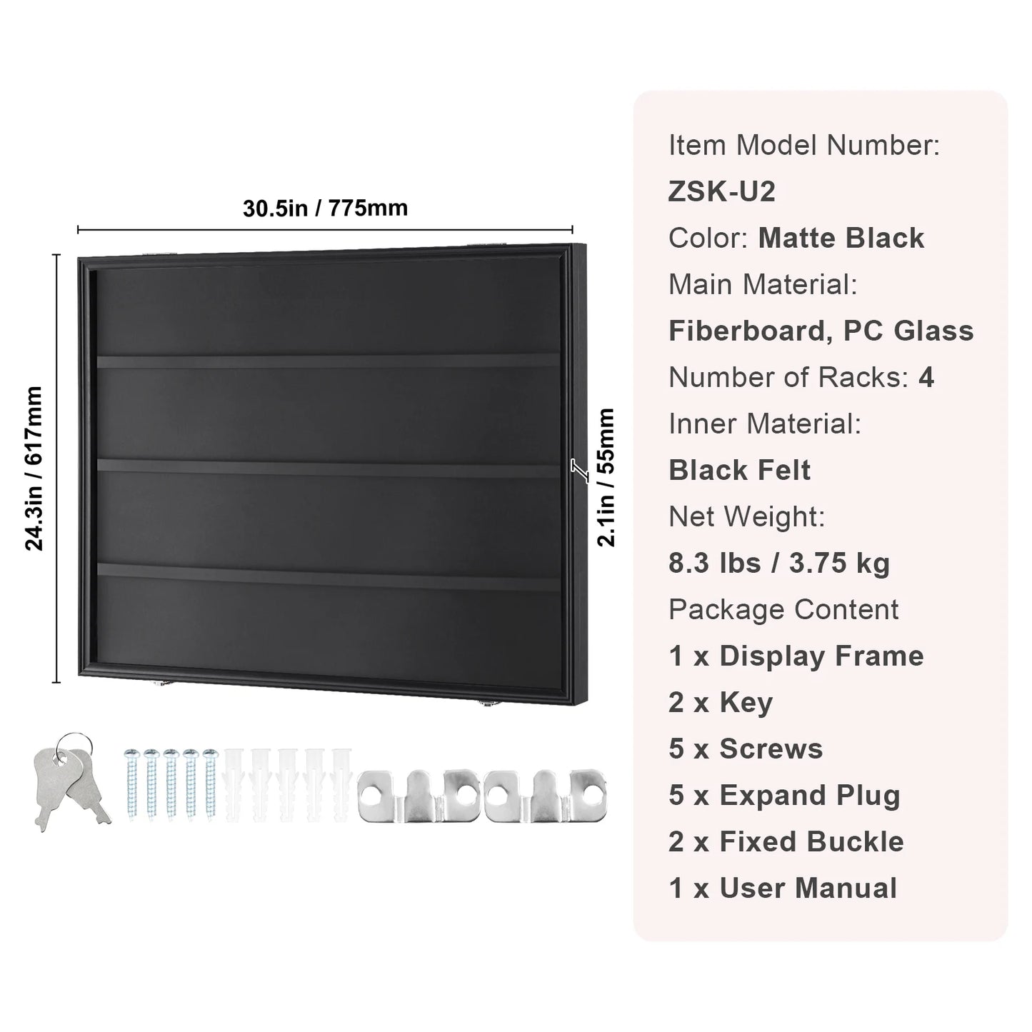 SucceBuy Jersey Display Case Lockable UV Shield PC Glass