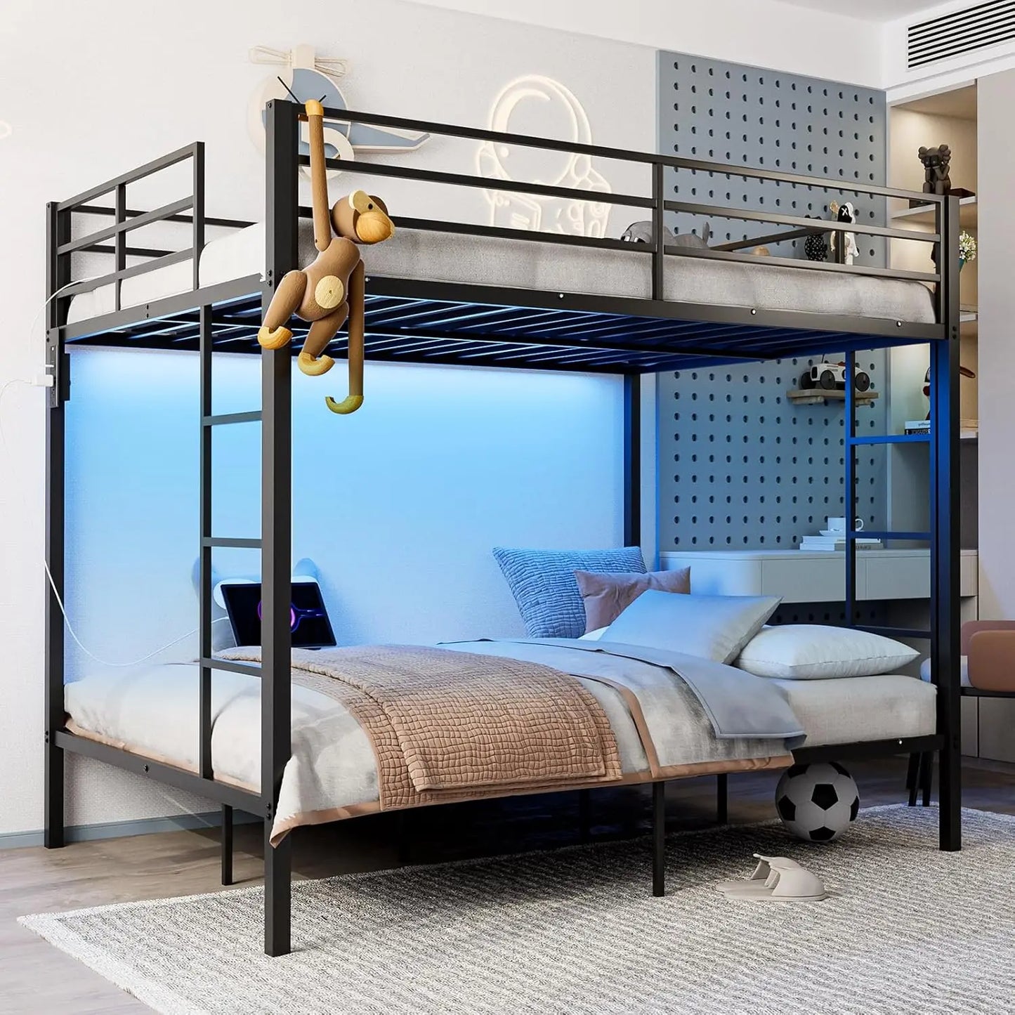 XIAOLANG Bunk Bed With LED Lights And Charging Station