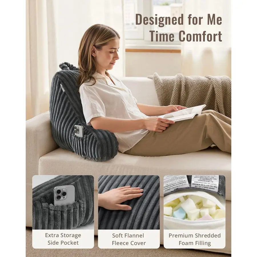 Reading Pillow For Bed Sit Up Backrest Cushion For Adults And Children