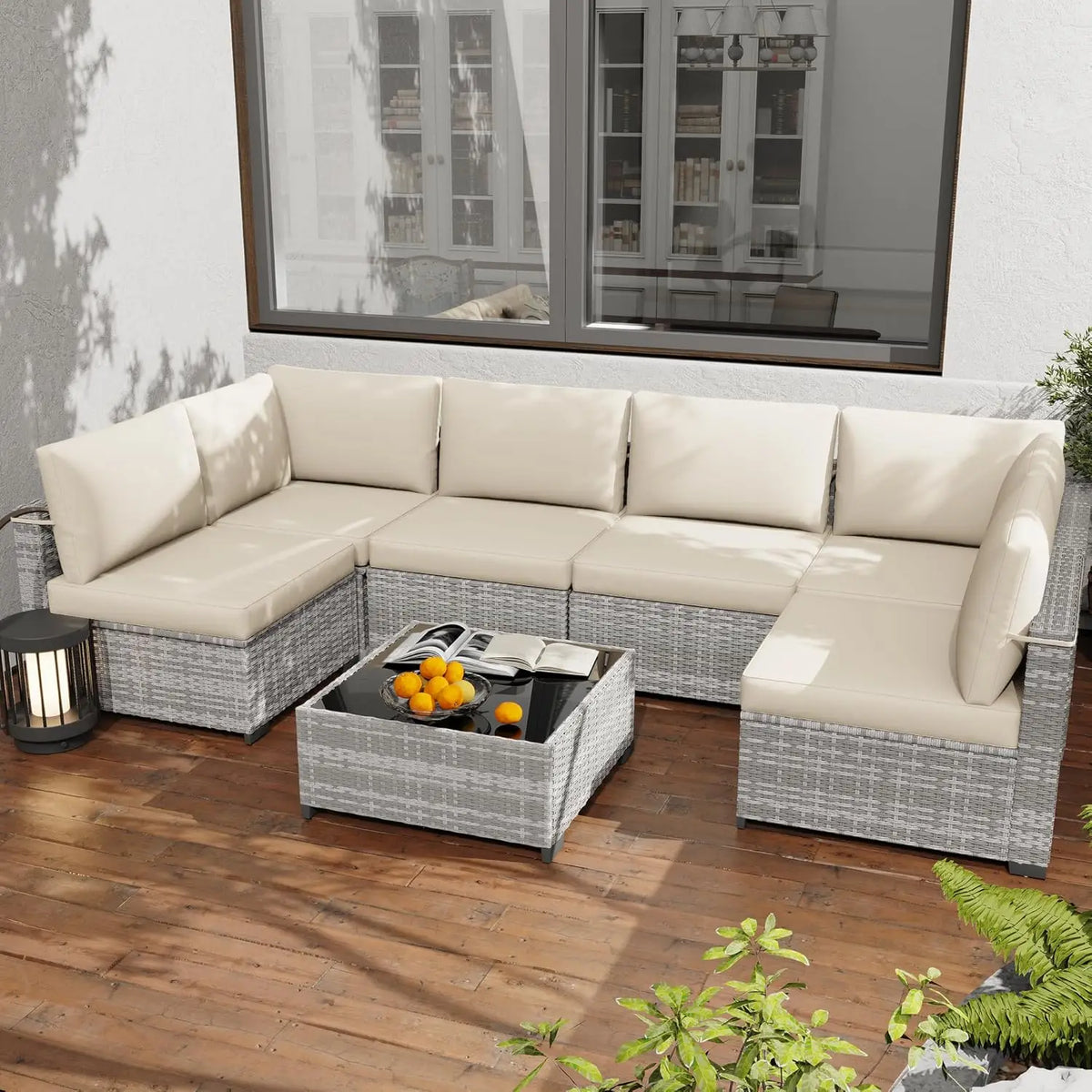 All Weather PE Rattan Modular Outdoor Patio Conversation Set