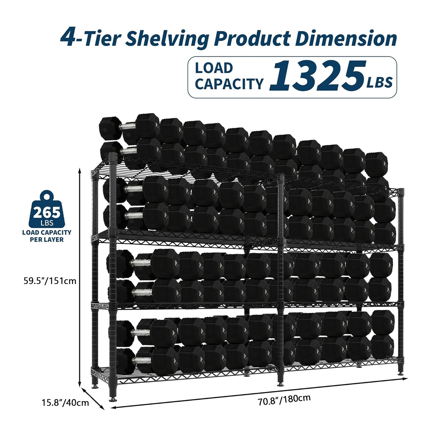 TWISTER.CK Heavy Duty 5-Tier Metal Shelving Unit for Kitchen Garage