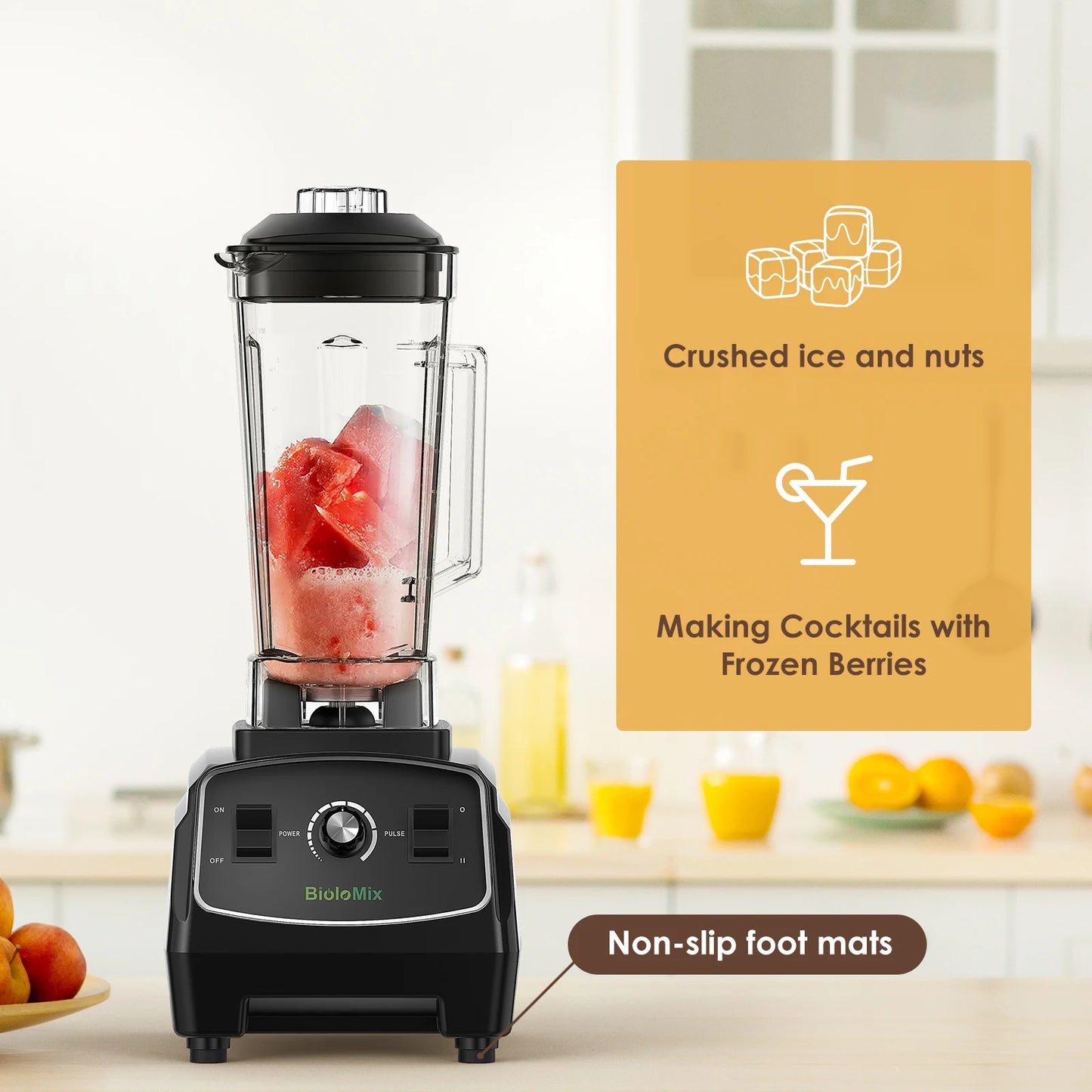 Biolomix BPA Free 3HP 2200W Heavy Duty Commercial Blender Mixer Juicer