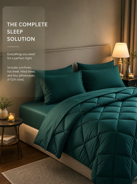 EasYum Five Piece Bedding Set Quilt Comforter Sheets Pillowcases