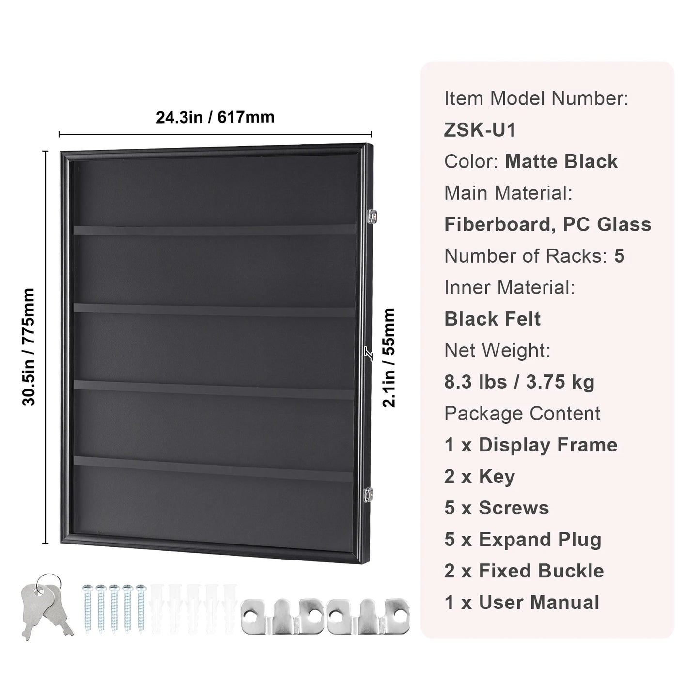 SucceBuy Jersey Display Case Lockable UV Shield PC Glass