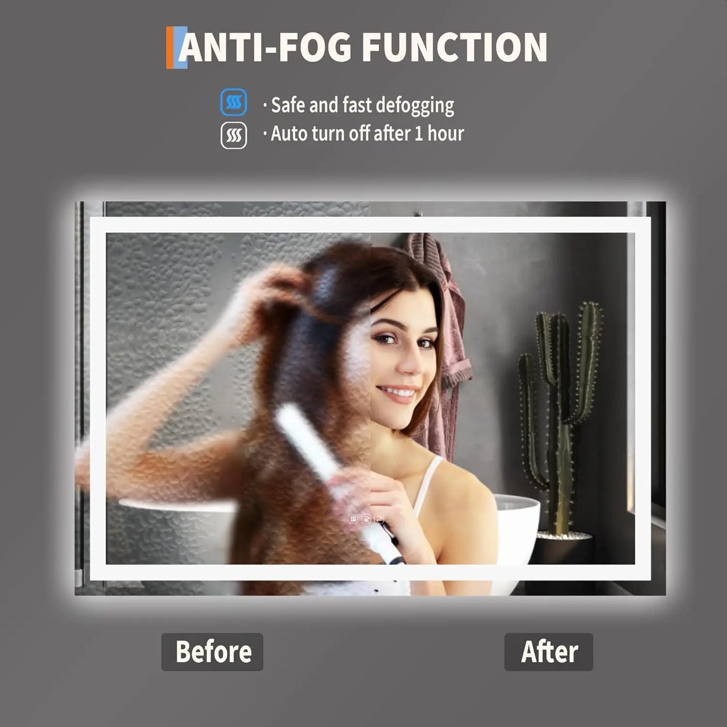 TWISTER.CK LED Vanity Mirror Memory Front Backlit Wall Mount