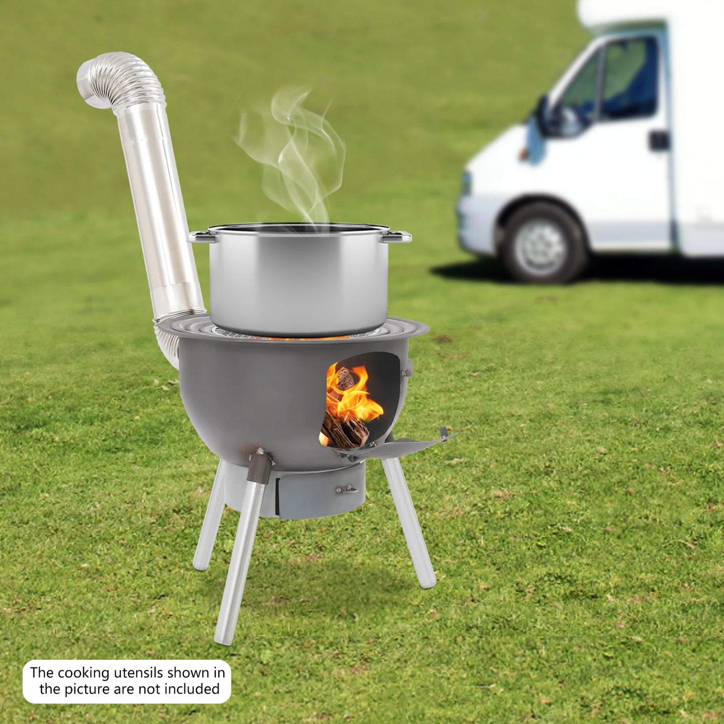 Multifunction Wood Burning Stove With Grill Rack Portable Camp Stove