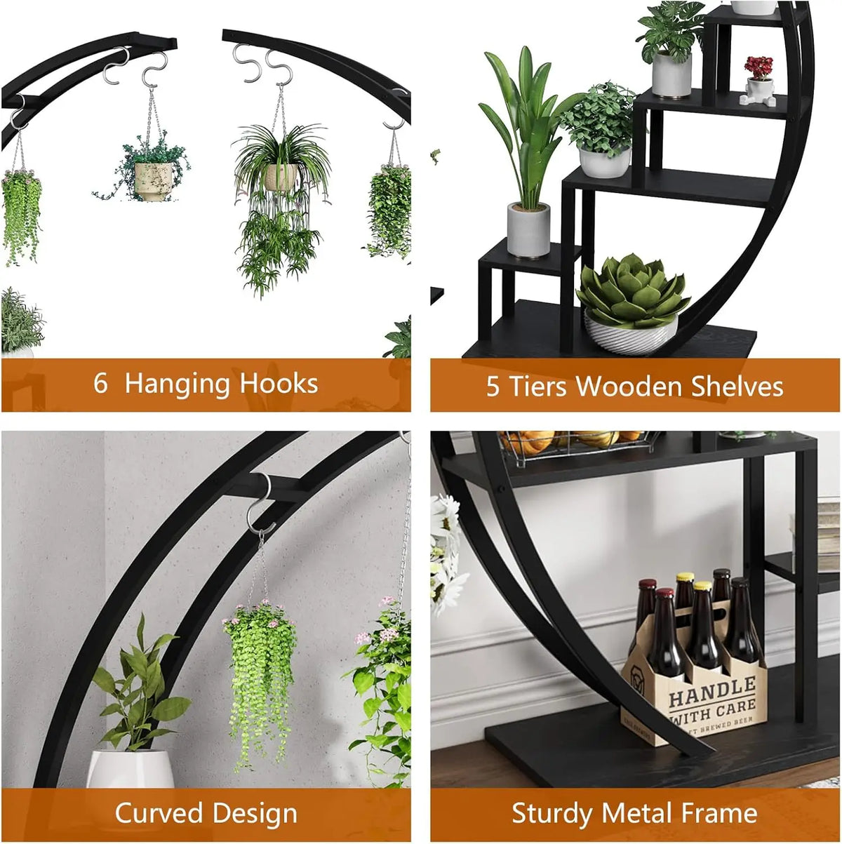 TwisterCk Five Tier Metal Plant Stand Rack For Patio Home