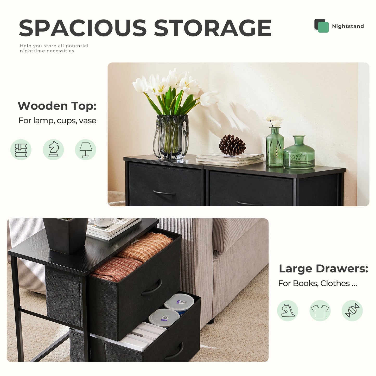 MCQ Fabric Drawer Set For Living Room Cabinet Organizer
