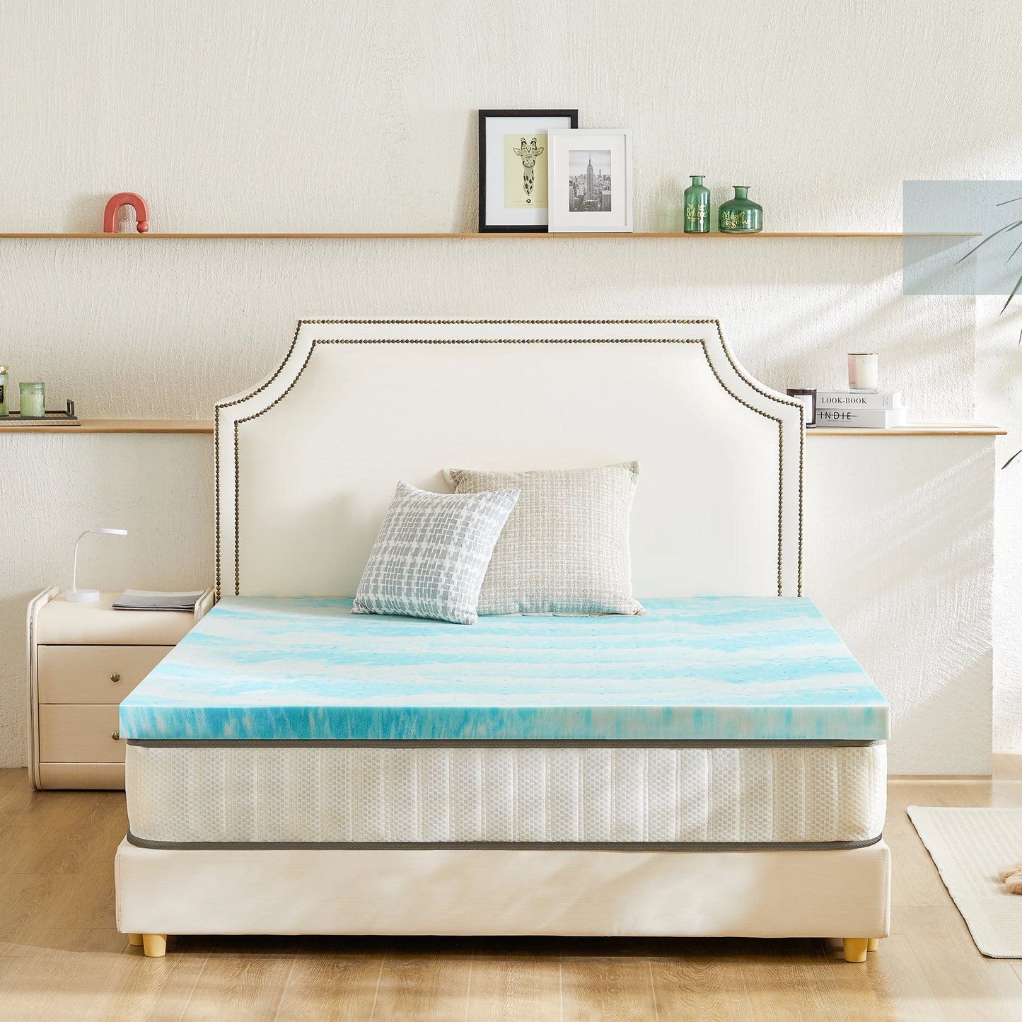 JHK Gel Memory Foam Mattress Topper Cooling And Breathable