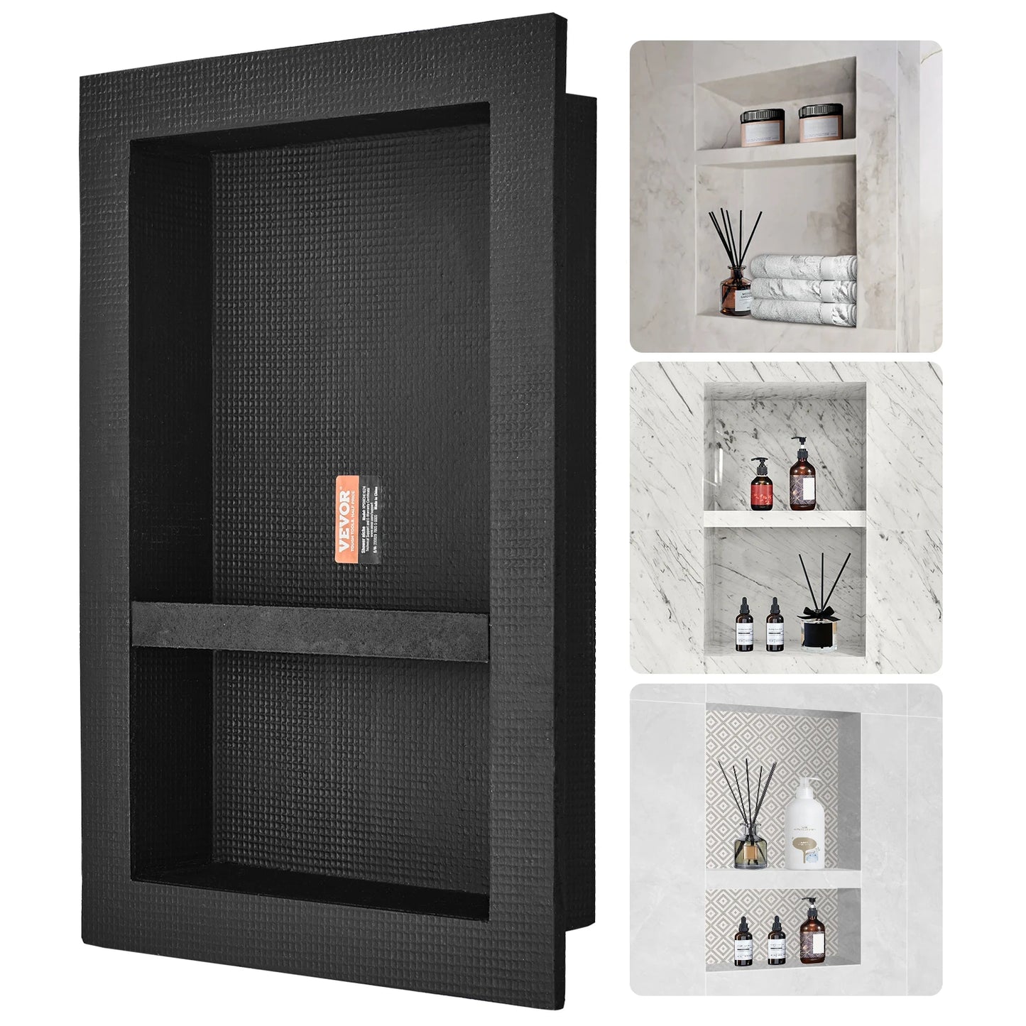 Shower Niche Corner Shelf Organizer For Tile Recessed Soap Storage