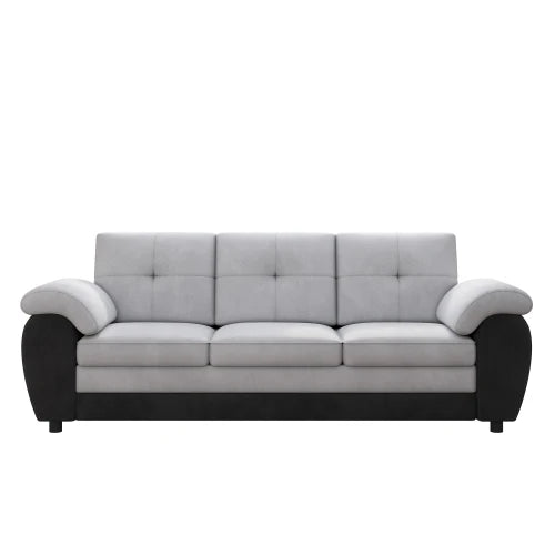 Modern Leather Velvet Sofa With Soft Cushions For Living Room