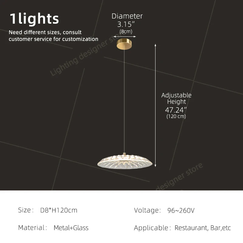 Yingxuan Modern Glass Pendant Light For Dining Room